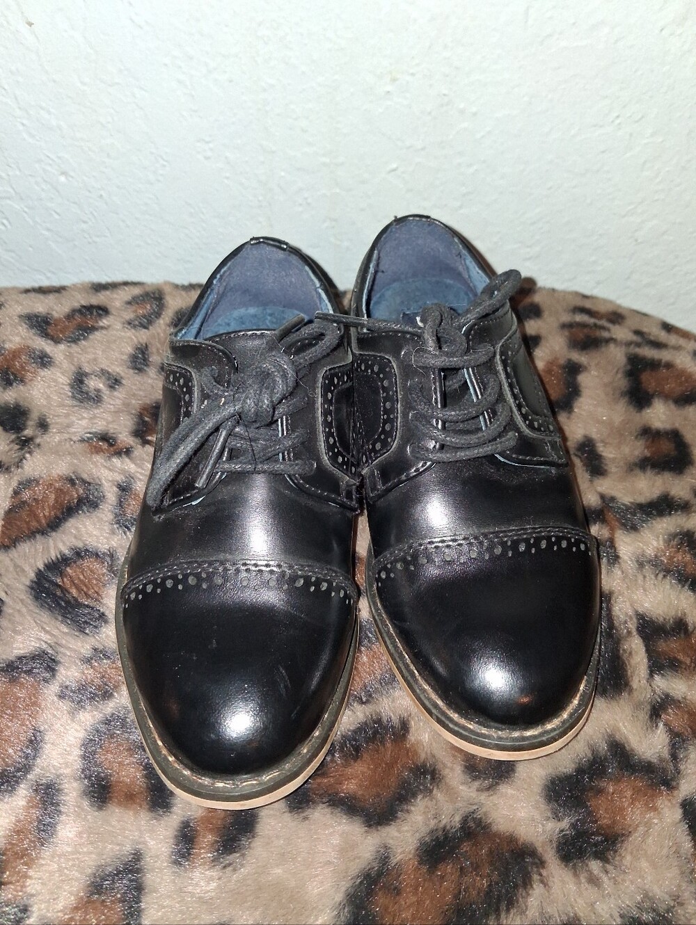 Brino Marc Black Kids Lace-Up Cap-Toe Dress Shoes